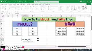 How To Fix #NULL And #### Error in Excel/#V93