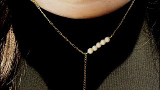 DIY pearl gold necklace | pearl jewelry @BeadsArt #beadsart #necklace #jewellery #diy #trending