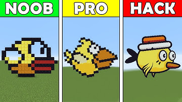 Minecraft NOOB vs PRO vs HACKER PIXELART / ✨FLAPPY BIRD✨