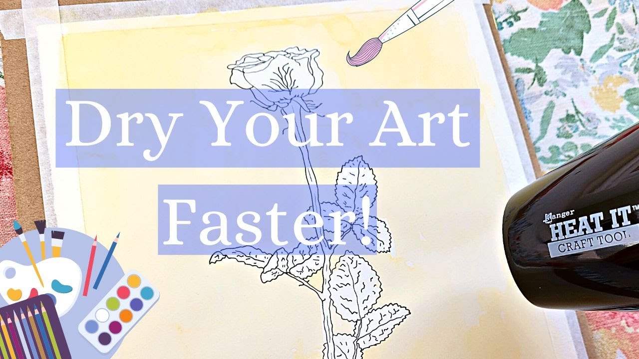 How to Dry Watercolor Paint FAST - Ranger Heat It Craft Tool Review -  Watercolor Artist Tips 