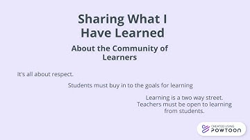 Reflection on CI5423 Community of Learners
