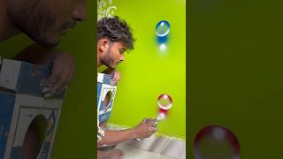 3d bubble wall design painting bedroom 🏡 #wallpaiting #wallart