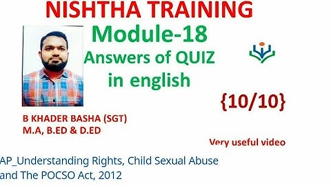 NISHTHA MODULE -18 QUIZ