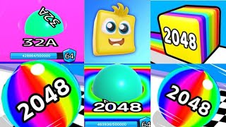 Ball Run 2048 vs Happy Cube 2048 gameplay walkthrough