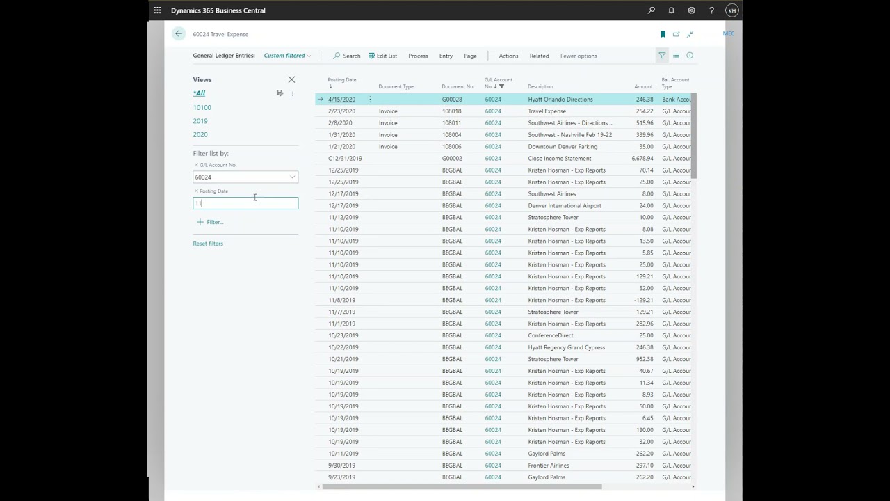 Sorting, Searching, and Filtering in Microsoft Dynamics 365 Business Central