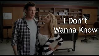 Glee I Dont Wanna Know Lyrics