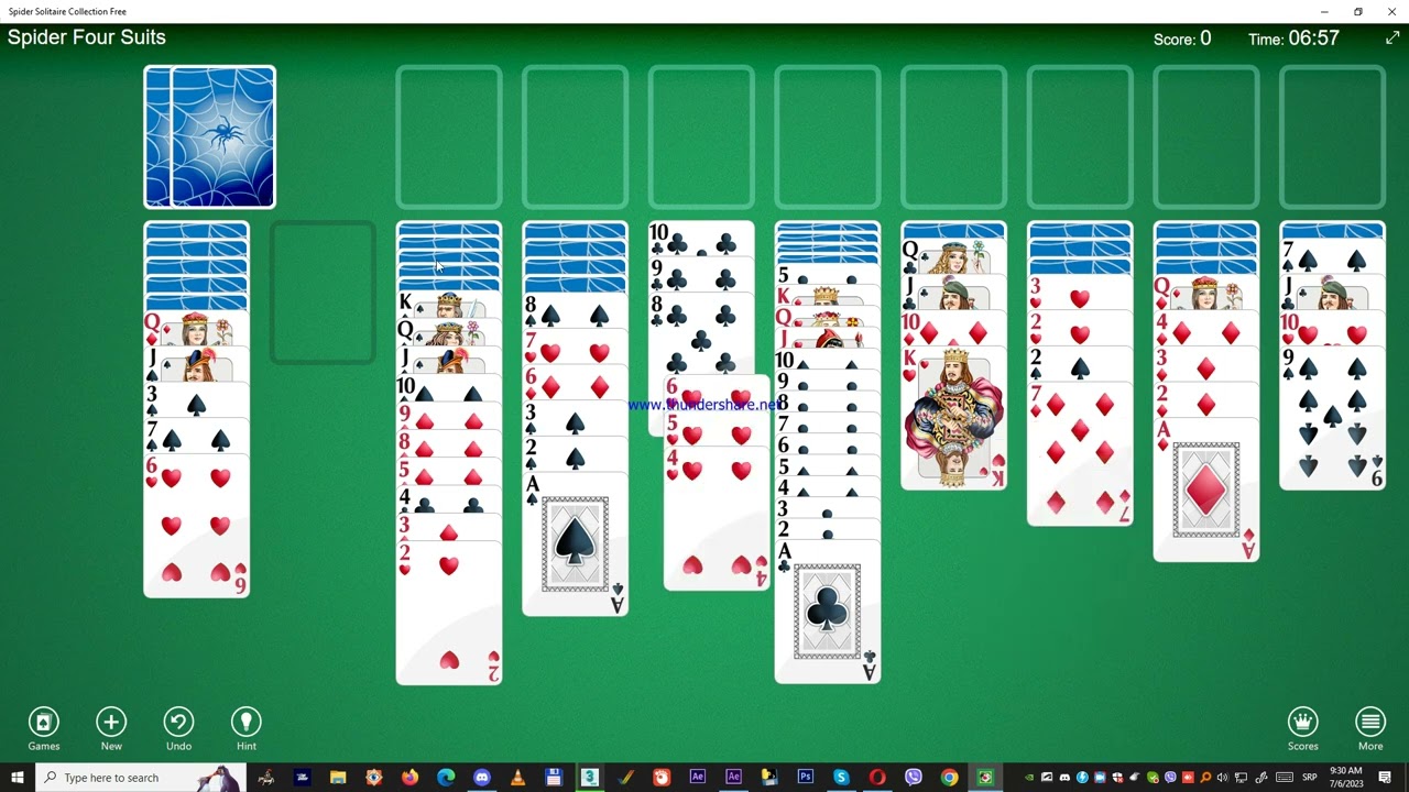 Spider Solitaire 4 suits — play for free