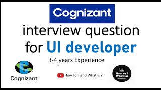 Cognizant interview questions for experienced 2021 | UI Developer | Web Developer |React Js