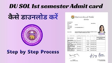 Download DU SOL 1st Semester Admit Card 2025 | Step-by-Step Guide for UG Students