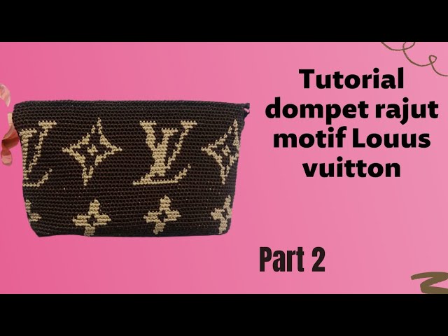 Tas Hape Rajut - crochet cellphone bag LV (Louis Vuitton Tapestry