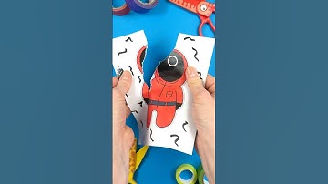 Making Paper Craft Trick with Pink Soldier by Squid Game 🤯#squidgame #squidgame2 #papercraft #trick