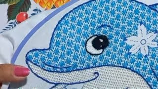 Bordado Una Delfín /Bordando cuerpo y ojo/Parte 1/Tejiendo y bordando con Melina Cerón