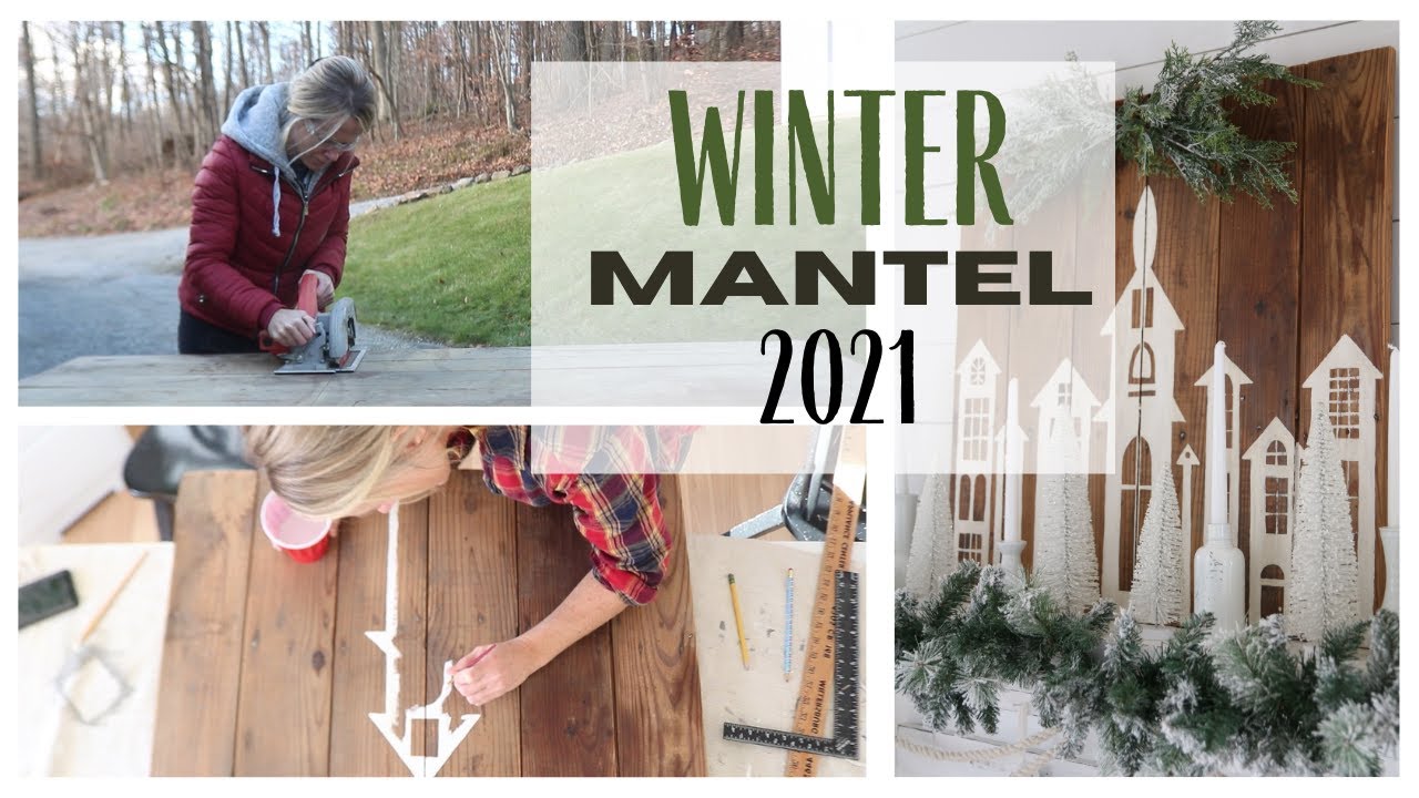 Christmas Mantel 2021 Winter Mantel idea Christmas Decorations