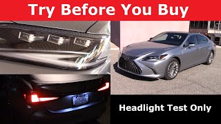 2022 Lexus ES350 Headlight Test