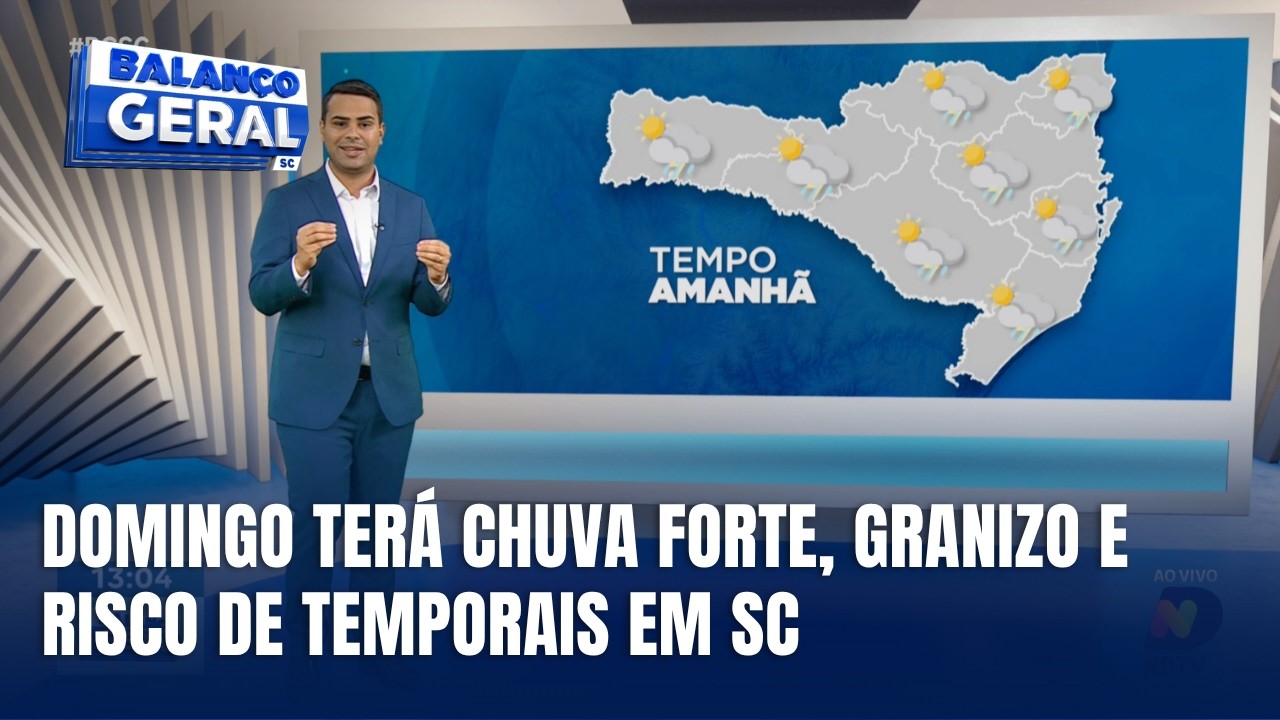 Central do Tempo – Domingo terá chuva intensa e risco de temporais em Santa Catarina - QTU Questões do Universo