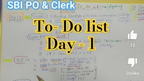 SBI PO & CLERK Day-1|To Do List!Follow it blindly for 50 days get a job in SBI💯| Strategy matters.