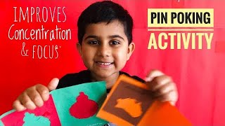 Montessori Pin poking Activity to develop concentration and focus in kids