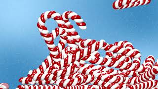 Falling candy canes with snowfall in background, Christmas background, 4K screenshot 5