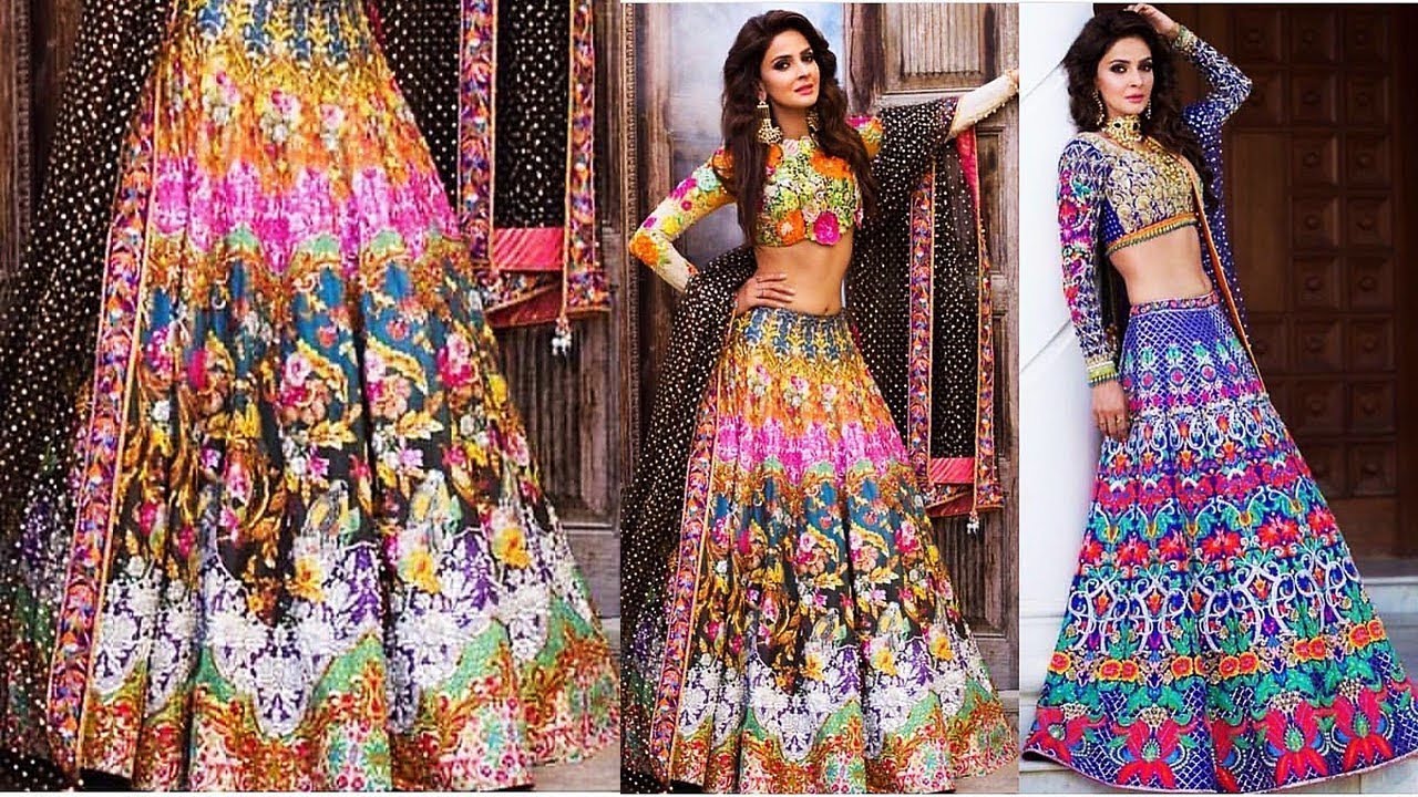 multicolor lehenga designs