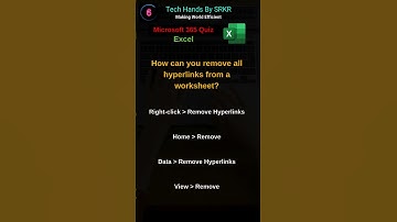 How can you remove all hyperlinks from a worksheet? | #ExcelTips #ExcelTricks #ExcelQuiz