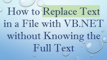 How to Replace Text in a File with VB.NET without Knowing the Full Text