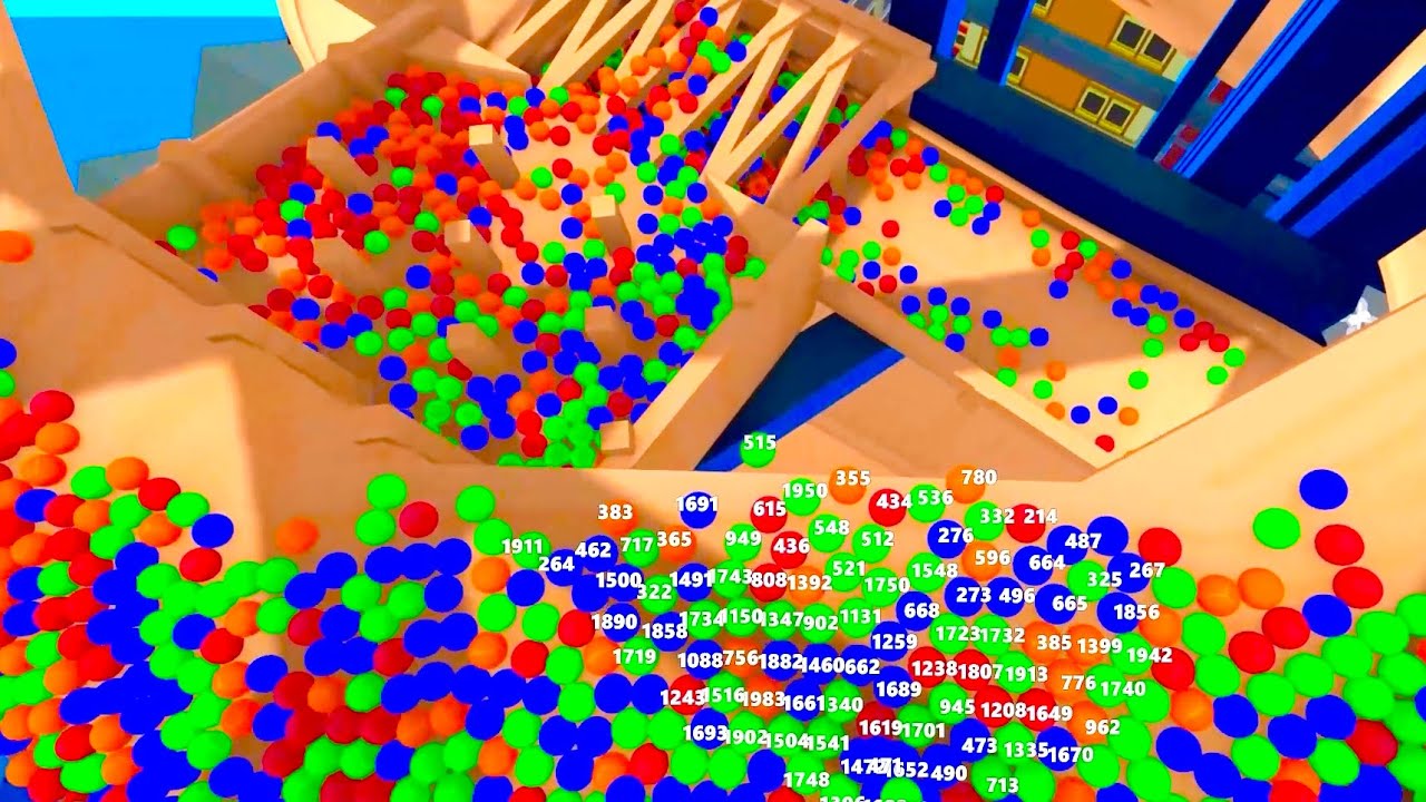 Marble Run Race ASMR Kaiju tower course 5000 marble♪3D Marble World 