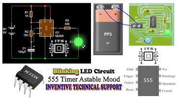 555 Timer IC Blinking LED  Astable Multivibrator By Inventive Technical Support (ITS)