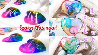 learn how to make these resin pocket hearts • Resin Art Resin Crafts • Epoxy Resin Crafts •