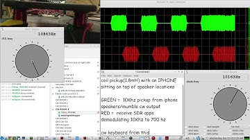 CW VLF RF over MUMBLE @ 10Khz on an iphone - use EMF COIL under speaker - SDR demodulate to 700hz CW