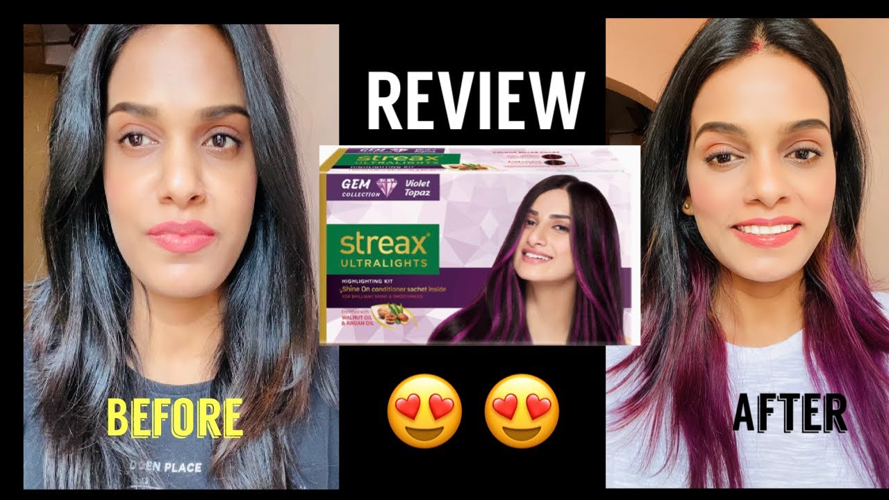 Streax hair colour review (purple) colour YouTube