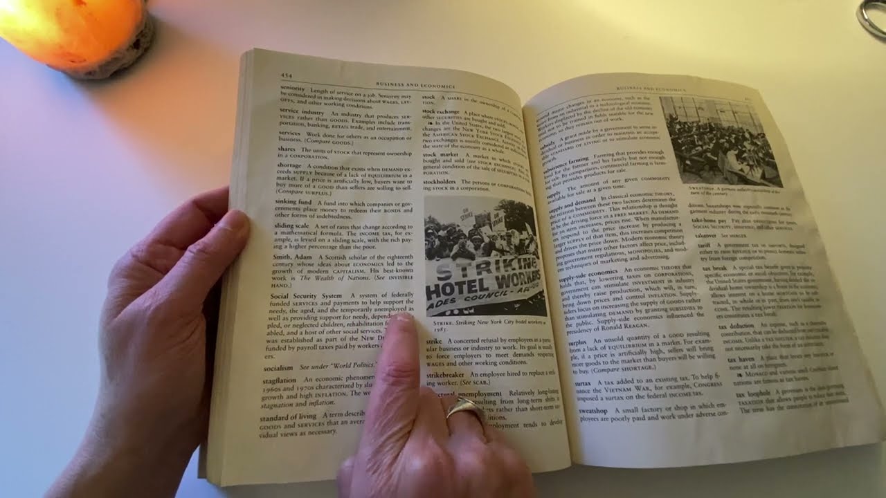 ASMR Book of Cultural Literacy part 2 Economics ~ Soft Spoken, Book Flip Through