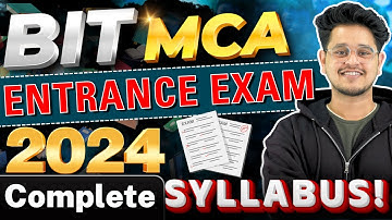 💥BIT MCA Entrance Exam Complete Syllabus🤩BIT MCA 2024 - How To Prepare?🤔#mca #bit #mcaadmissions