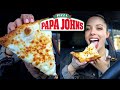 Trying Papa John's NEW Extra Cheesy Alfredo Pizza w/ Garlic Parmesan Crust!!! 🍕