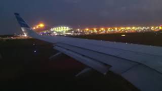 Take Off Garuda A330 di Bandara Soekarno Hatta  ke Juanda malam Hari