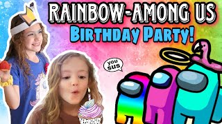 Rainbow-Among Us Birthday Party! 🌈 🎂