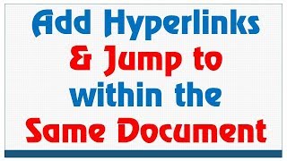 How to Add Hyperlinks Within Same Document | Adding Internal Document Links in Microsoft Word