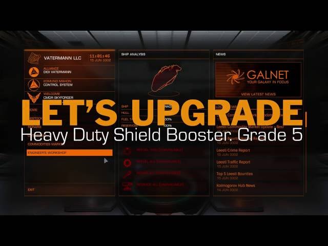 Elite:Dangerous. Let's Upgrade. Heavy Duty Shield Booster. Grade 5 - YouTube