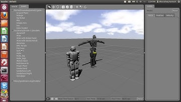 Hubo and the DRC robot loaded on the DRC Simulator/ Gazebo
