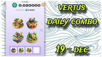 19 december vertus Daily Combo | Vertus Daily Combo Today | AGP | #vertus #2