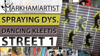 Spraying Dysfunctional Dancing Kleetis by Markham Artist | Live Street Art in Corktown Detroit