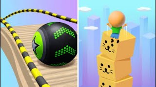 Rolling vs Stacking! 🌀🧊 Going Ball vs Cube Surfer | Mobile Game Clash! screenshot 4