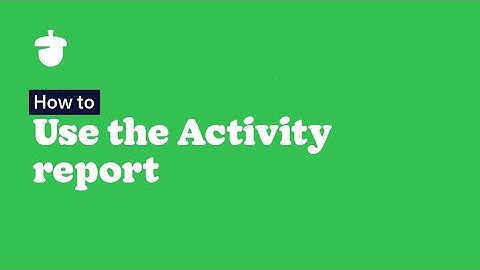 How to use the Activity report in Nutshell