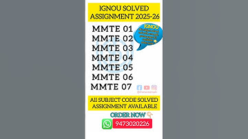 ignou M.Sc(MACS) solved assignment 2025-26/ #mmt #ignouassignmentmmte01to07 #MACS #ignoushorts #mmte