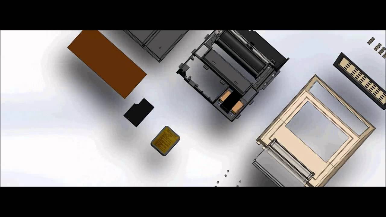 Solidworks Animation - Reverse Engineering Project (Old Printer) - YouTube