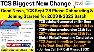 TCS Biggest New Change Good News🥳 Latest Onboarding Update Sent BGC Mail Joining Letter Date HR Call