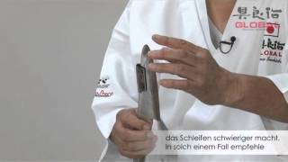 Messer richtig schleifen mit Mino Tsuchida & Global Knife Sharpening With Mino Tsuchida