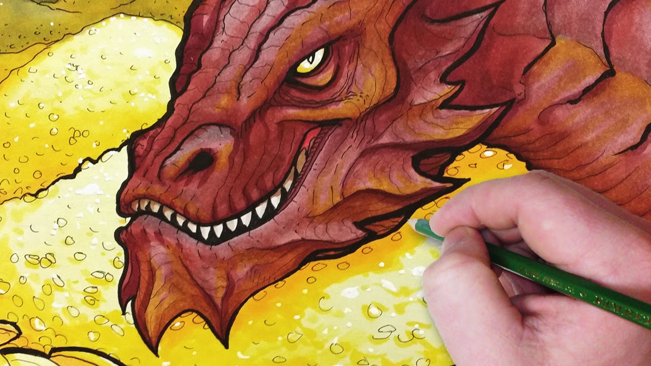 the hobbit smaug drawing