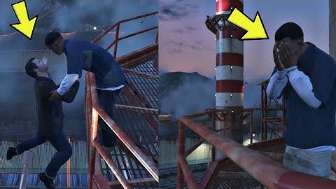 GTA 5 - What Happens if You try to save Michael in The Final Mission (unique cutscene)