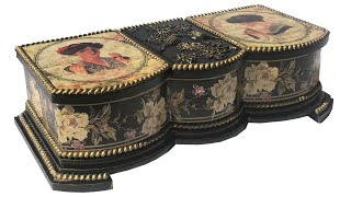 DIY DECOUPAGE JEWELLERY BOX WITH PRINTED PAPER / DECOUPAGE ON WOODEN BOX