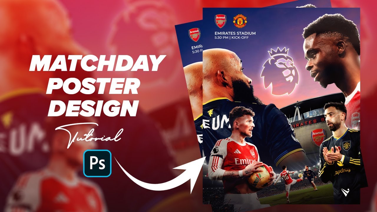 How To Design A Matchday Poster in Photoshop | Photoshop tutorial - YouTube